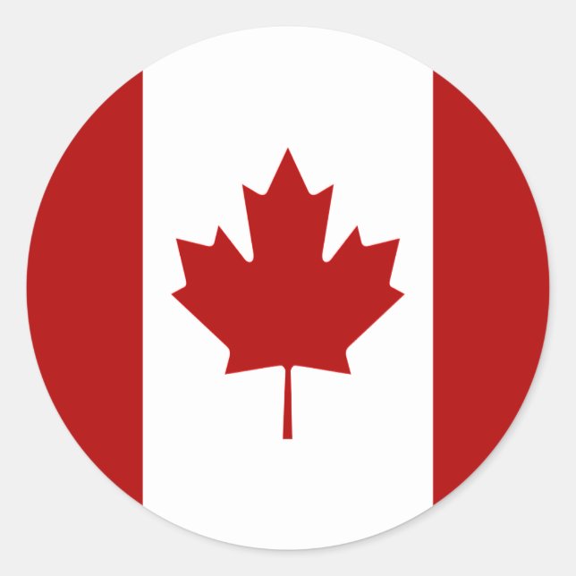 Canadian Flag, Flag of Canada Classic Round Sticker (Front)