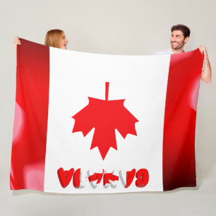 Canadian flag fleece blanket