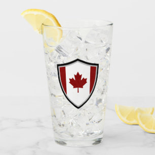 Canadian flag glass