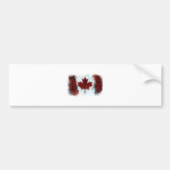 Canadian Flag Graffiti Bumper Sticker (Front)
