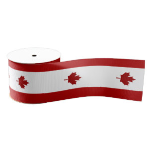 Canadian flag grosgrain ribbon