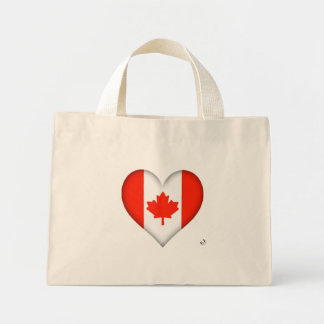 Canadian Flag Heart Mini Tote Bag