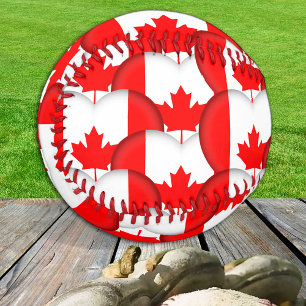Canadian Flag, Hearts - Baseballs, Love Canada Baseball