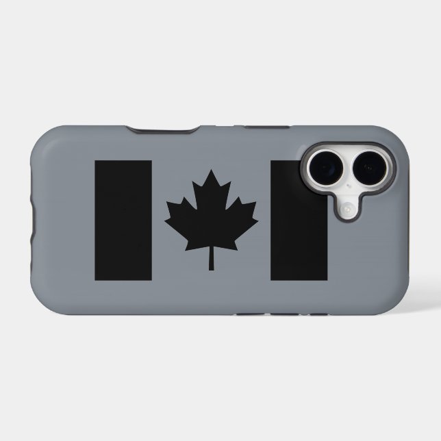 Canadian Flag in Black (Back (Horizontal))