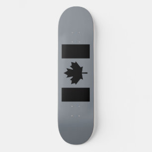 Canadian Flag in Black Decor Skateboard