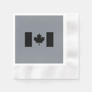 Canadian Flag in Black Napkin