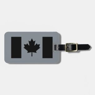 Canadian Flag in Black Style Luggage Tag