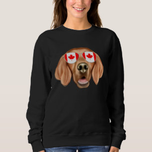 Canadian Flag Irish Setter Dog Canada Pocket Sweatshirt