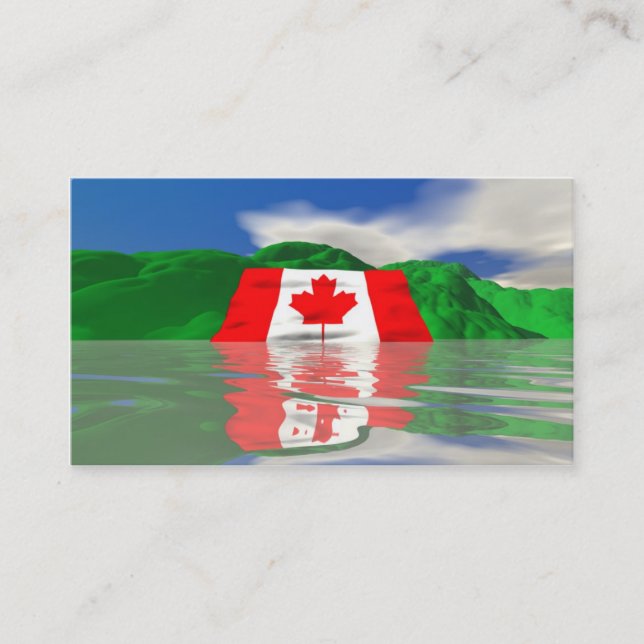 Canadian Flag Land - Business Size Business Card (Front)
