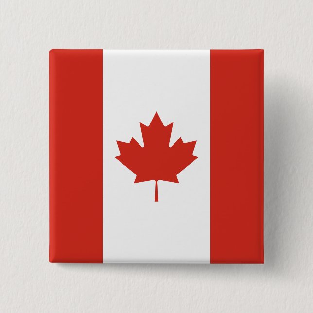 Canadian Flag (Maple Leaf) (Canada) 15 Cm Square Badge (Front)