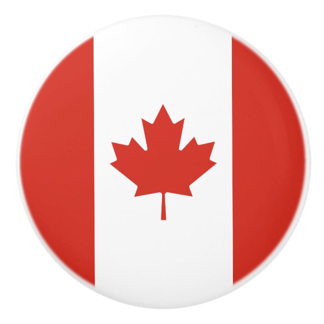 Canadian Flag (Maple Leaf) (Canada) Ceramic Knob (Front)