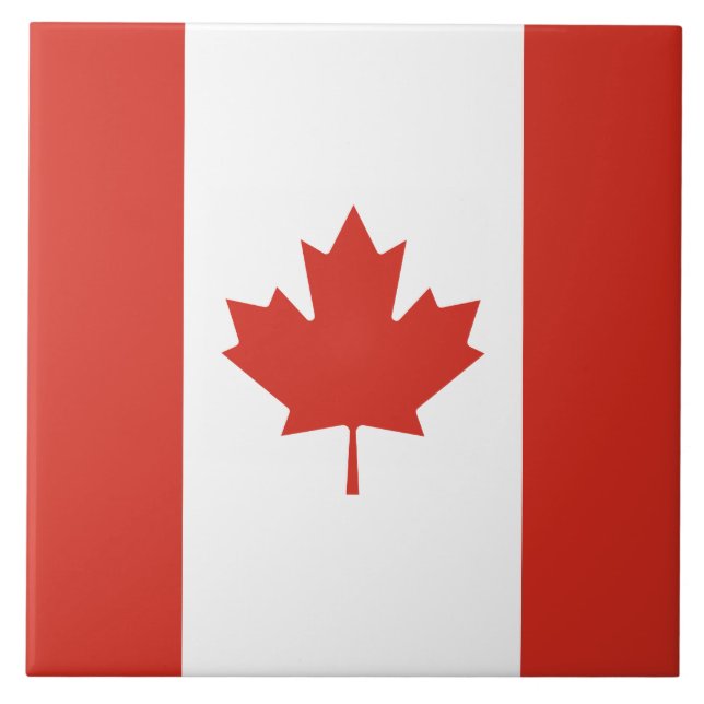 Canadian Flag (Maple Leaf) (Canada) Ceramic Tile (Front)