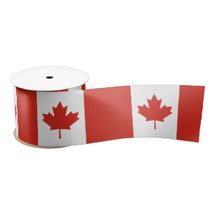 Canadian Flag (Maple Leaf) (Canada) Satin Ribbon