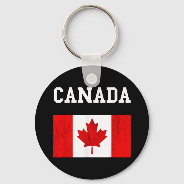 Canadian Flag Maple Leaf Canadian Flag  Key Ring (Front)