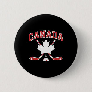 Canadian Flag Maple Leaf Hockey Canada Day Men Wom 6 Cm Round Badge