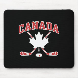 Canadian Flag Maple Leaf Hockey Canada Day Men Wom Mouse Pad