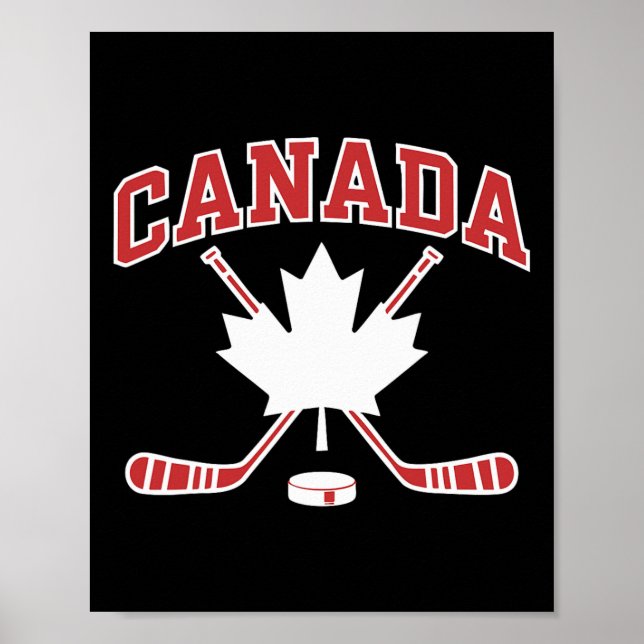 Canadian Flag Maple Leaf Hockey Canada Day Men Wom Poster (Front)