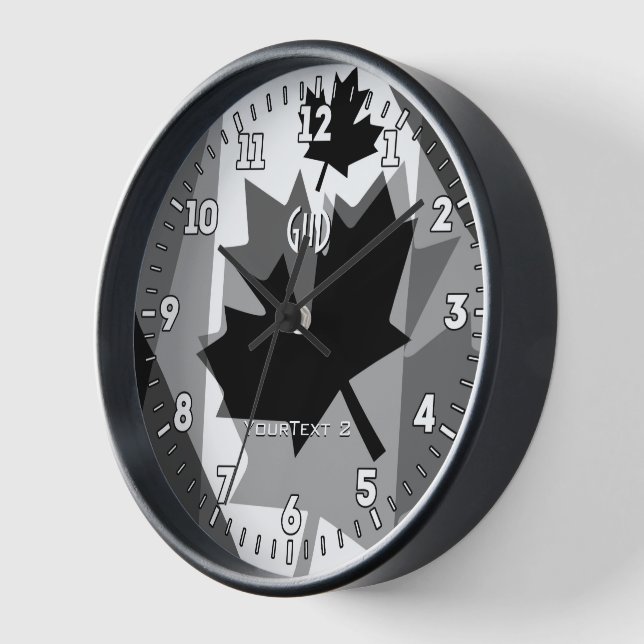 Canadian Flag Maple Leaf on a Clock (Angle)