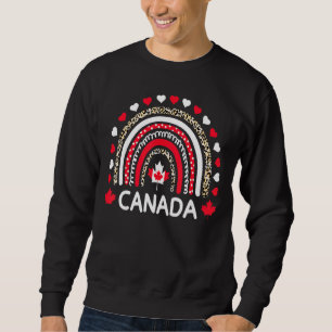 Canadian Flag Maple Leaf Rainbow Leopard Canada Da Sweatshirt