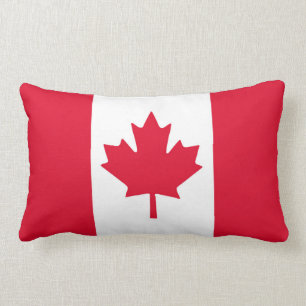 Canadian Flag Maple Leaf Red White Canada Lumbar Cushion