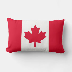 Canadian Flag Maple Leaf Red White Canada Lumbar Cushion