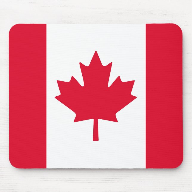 Canadian Flag Maple Leaf Red White Canada Mouse Pad (Front)