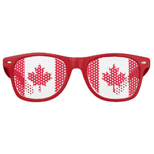 Canadian Flag Maple Leaf Red White Canada Retro Sunglasses