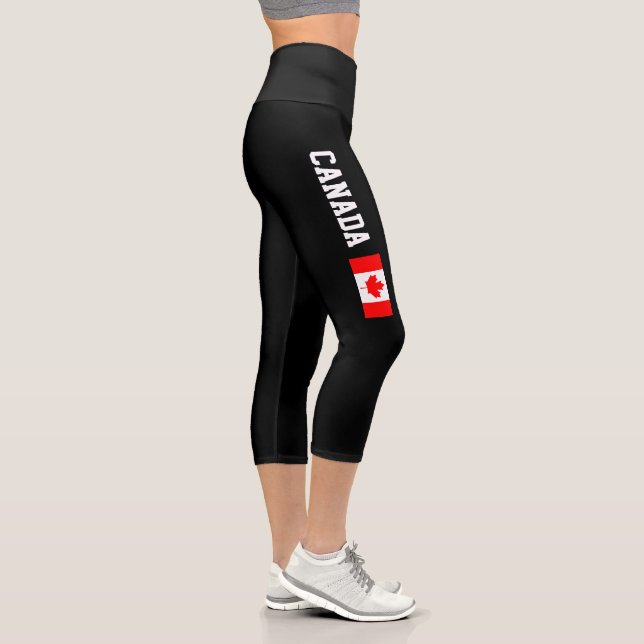 Canadian flag of Canada high waist Capri leggings (Right)