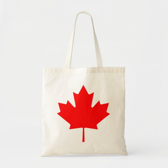 Canadian Flag of Canada Red Maple Leaf Canvas Tote Bag (Front)