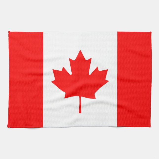 Canadian Flag of Canada Red Maple Leaf Kitchen Tow Tea Towel (Horizontal)