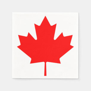 Canadian Flag of Canada Red Maple Leaf Napkins
