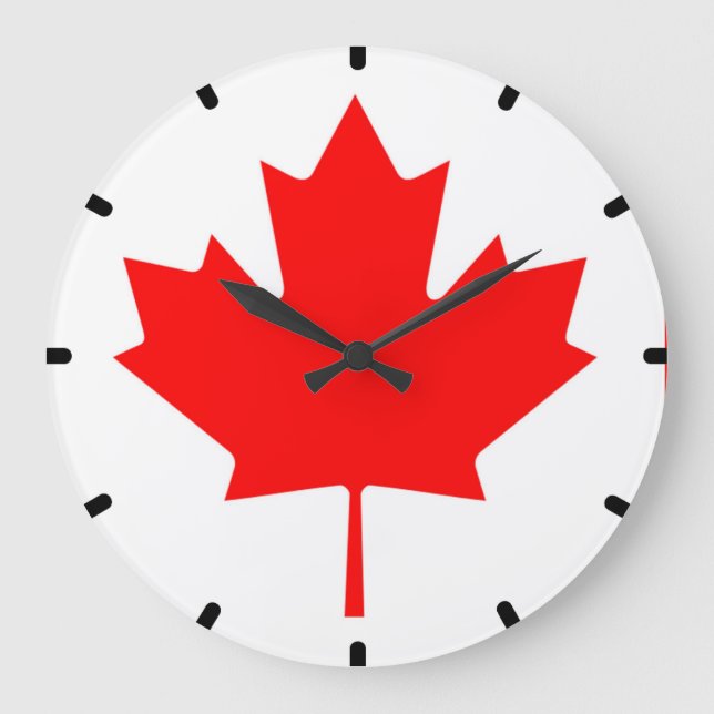 Canadian Flag of Canada Red Maple Leaf Wall Clock (Front)
