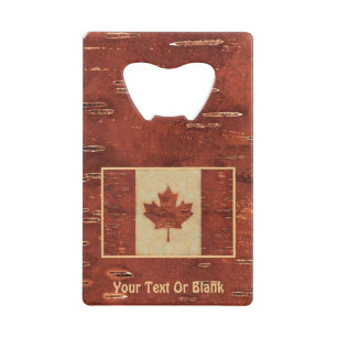 Canadian Flag On Inner Birch Bark