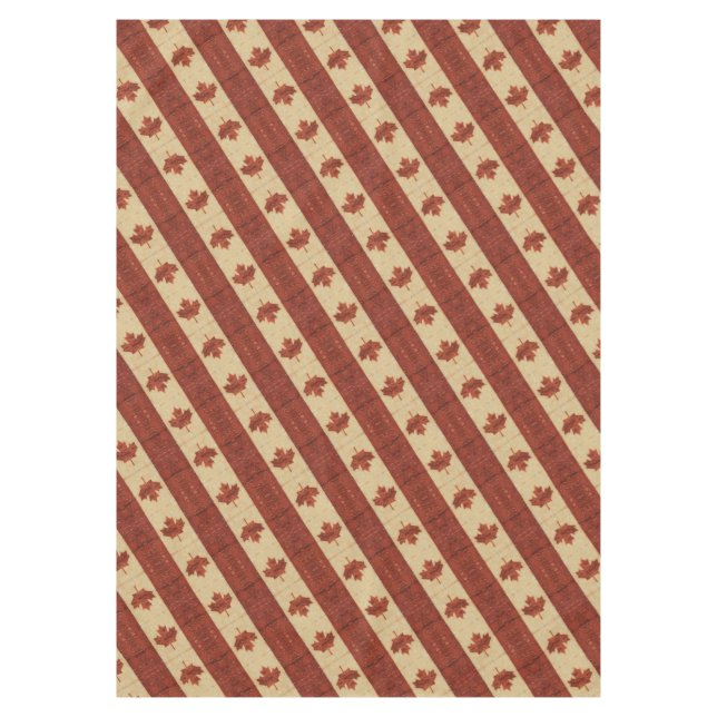 Canadian Flag On Inner Birch Bark Tablecloth (Front)