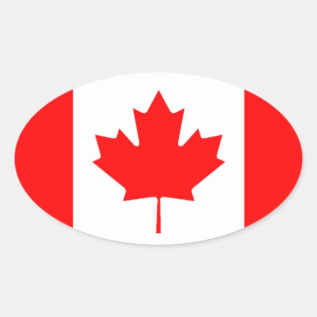 Canadian Flag Oval Sticker (Front)