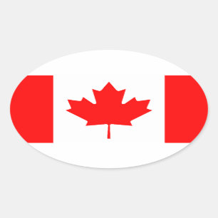Canadian Flag Oval Sticker