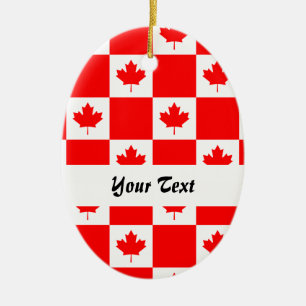 Canadian flag pattern ceramic tree decoration