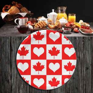 Canadian flag plates, Birthday, Canada Party Paper Plate