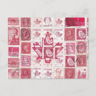 Canadian Flag Postcard - Stamp Collage!