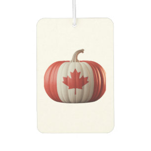Canadian Flag Pumpkin Maple Leaf Thanksgiving Over Car Air Freshener