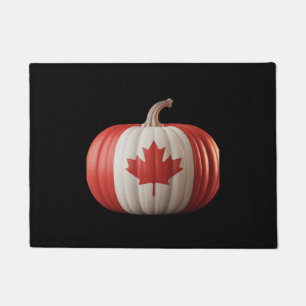 Canadian Flag Pumpkin Maple Leaf Thanksgiving Over Doormat
