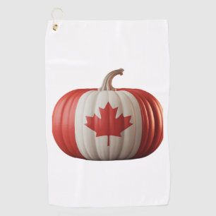 Canadian Flag Pumpkin Maple Leaf Thanksgiving Over Golf Towel