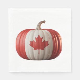 Canadian Flag Pumpkin Maple Leaf Thanksgiving Over Napkin