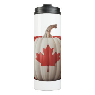 Canadian Flag Pumpkin Maple Leaf Thanksgiving Over Thermal Tumbler