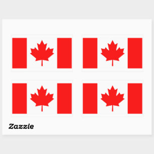 Canadian Flag Red Graphic Art Rectangular Sticker