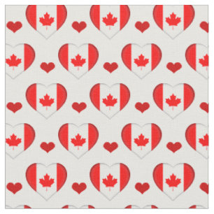 Canadian Flag & Red Heart fashion Fabric /Canada
