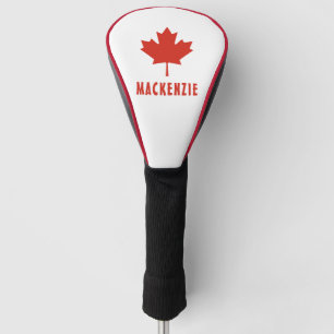 Canadian Flag Red Maple Leaf Canada Day Name Text Golf Head Cover
