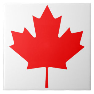 Canadian Flag Red Maple Leaf Ceramic Tile