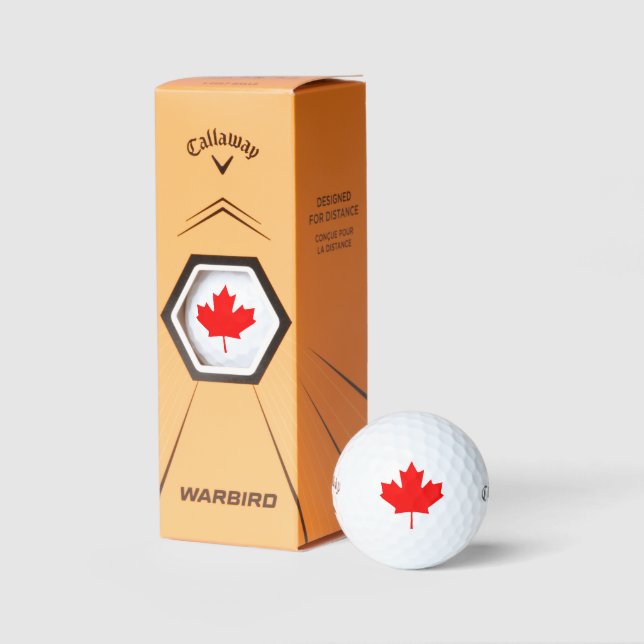 Canadian Flag Red Maple Leaf Golf Balls (Packaging)