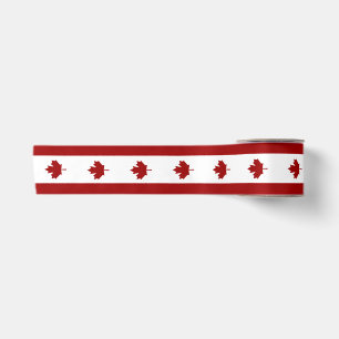 Canadian flag satin ribbon